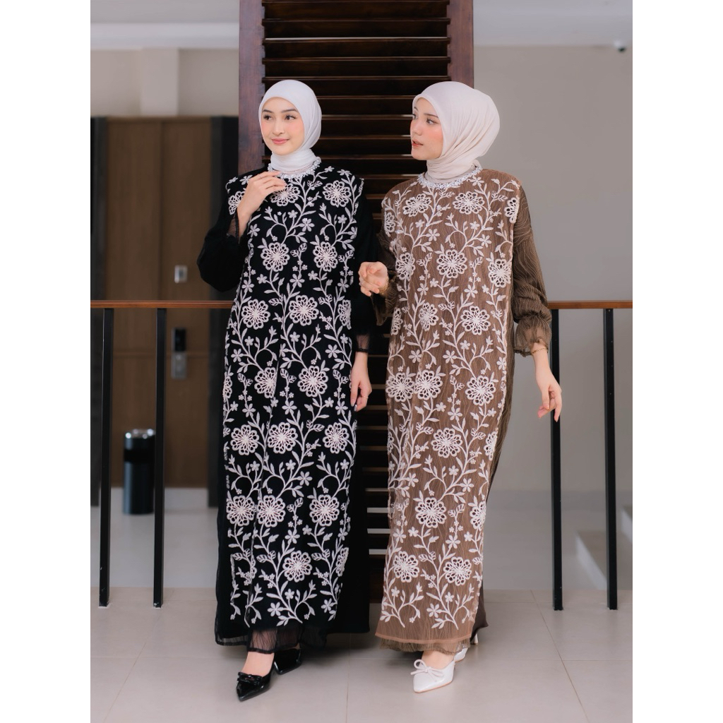 MUDERA LACE MAXY | LADYFAME | RAYYA DRESS | DRESS LEBARAN | MAXY RAYYA