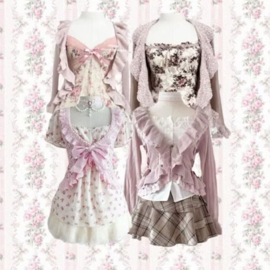 Dress Coquette Fairycore Morikei Vintage Cottage Kawaii Lolita Shoujo Himekaji Dainty Acubi Grunge G