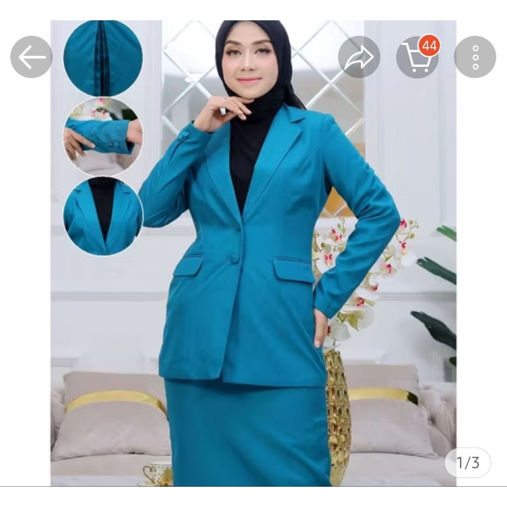 PKK BIRU TOSCA SETELAN BLAZER + ROK