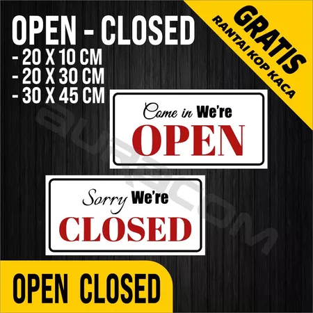 COD,OPEN CLOSED Akrilik siap Pakai/Acrylic Open Closed Design Modern / Custom-FreeDesign ( A 371 )