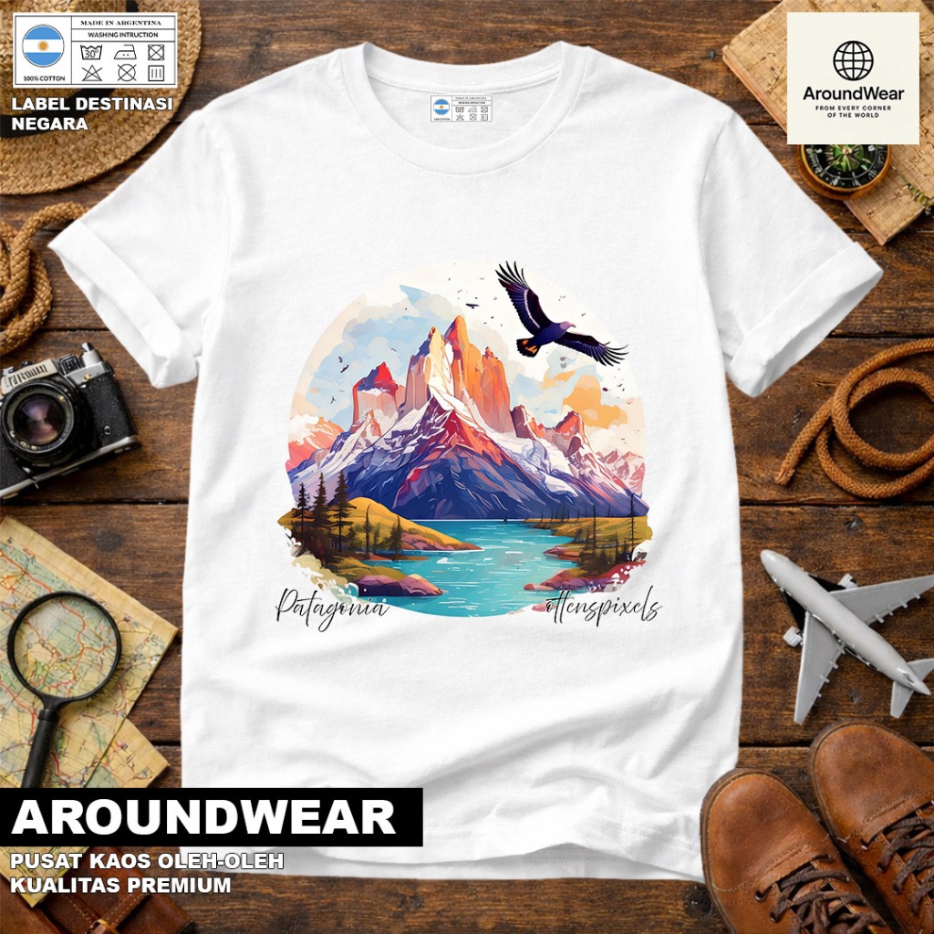 BAJU KAOS OLEH OLEH ARGENTINA 34, PAKAI TAG NEGARA ASAL ARGENTINA BAHAN SOUVENIR PREMIUM GIFT