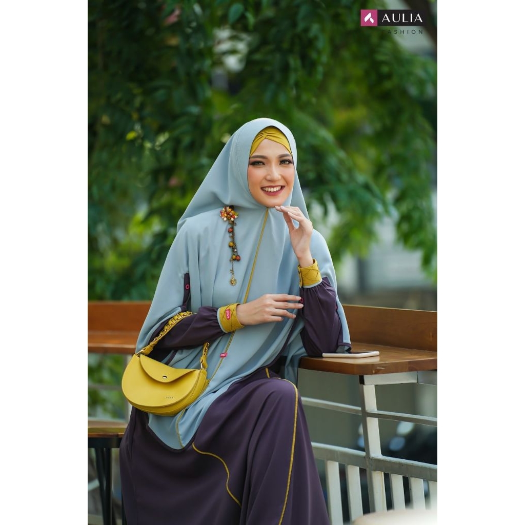 SET GAMIS RAYA ASH GREY ORIGINAL AULIA FASHION