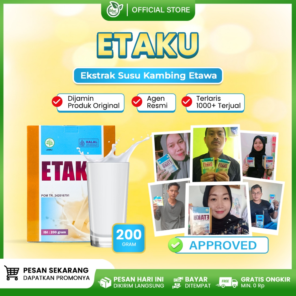 Obat Nafsu Makan & Penambah Berat Untuk Anak 100% Susu Kambing Murni, Pegagan, Ekstrak Kedelai Origi