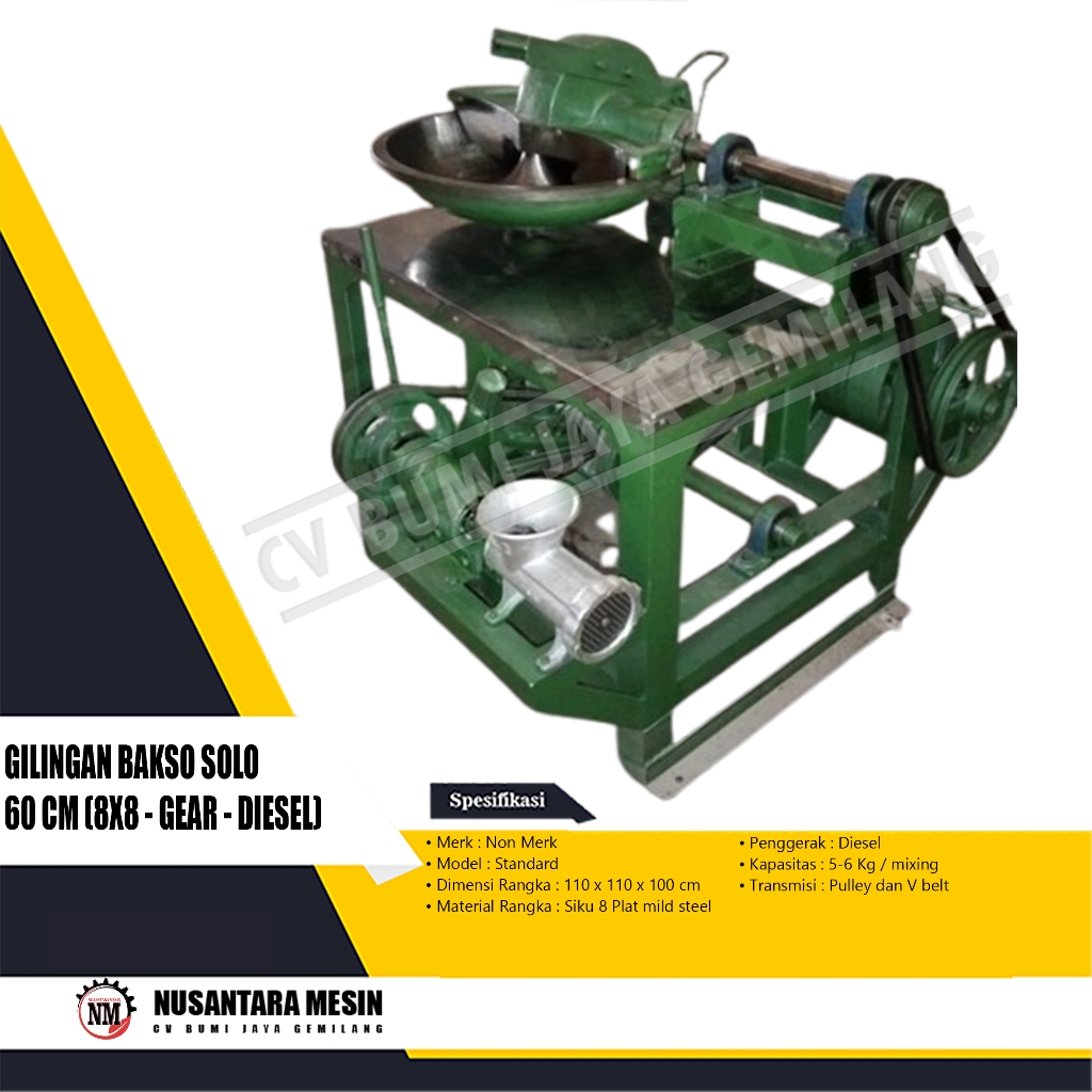 GILINGAN BAKSO SOLO 60 CM (8 X 8 - GEAR - DIESEL)