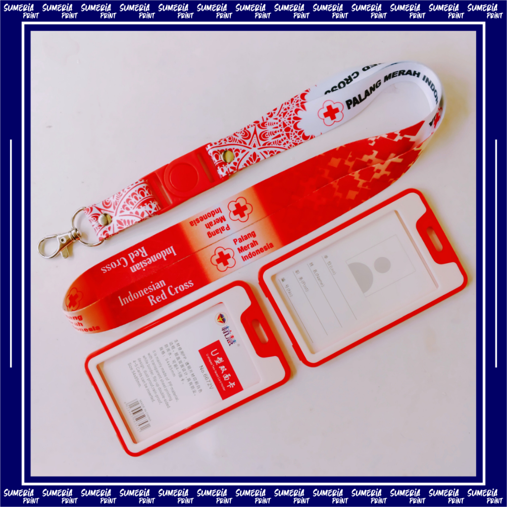 Lanyard Tali Gantungan Id Card PMI : Palang Merah Indonesia