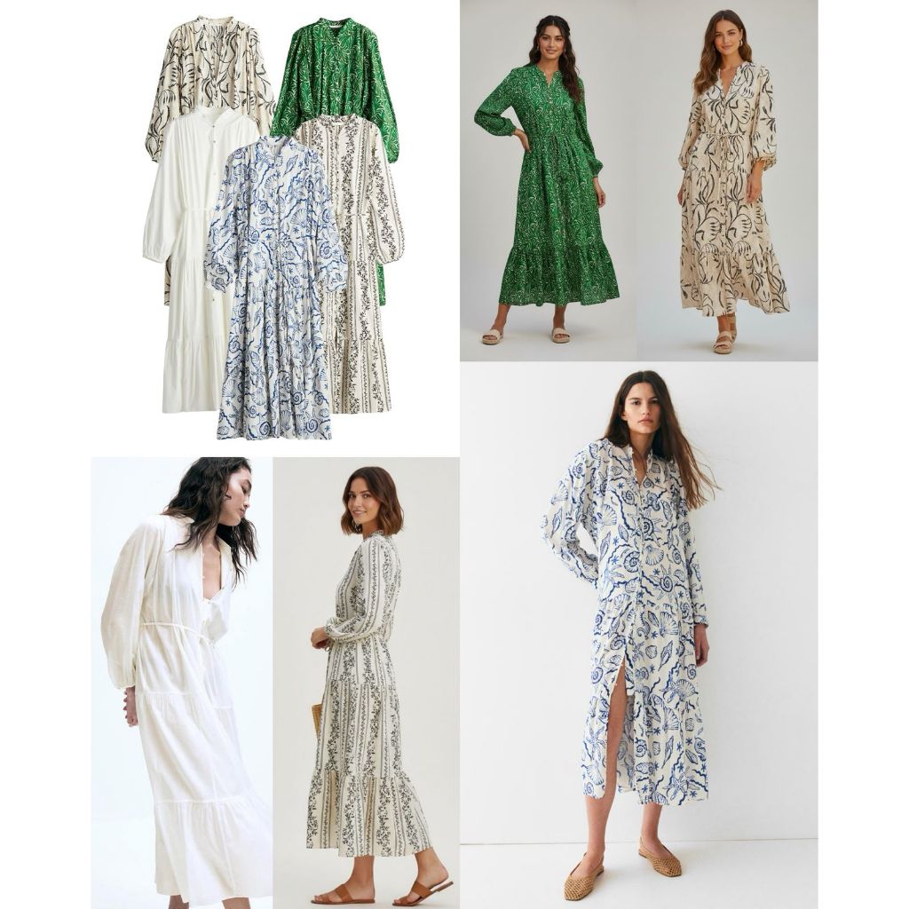 Dress Maxi Wanita Bahan Katun Viscose Adem Stylish Mewah | Women's Tiered Maxi Dress - HM-9940