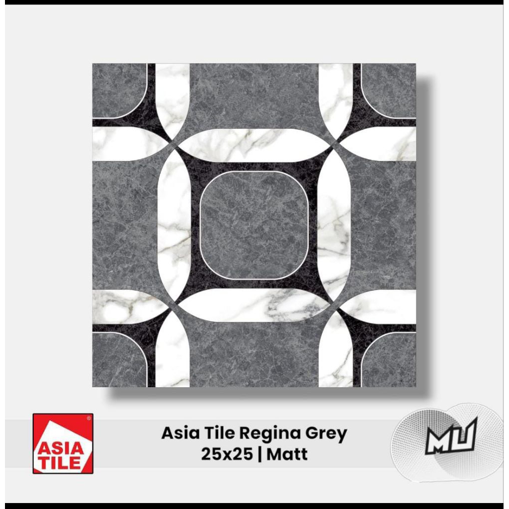 keramik asia tile 25x25 Regina grey matte ( teras )