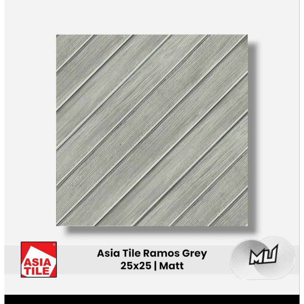 keramik asia tile 25x25 Ramos grey matte