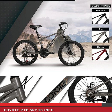 Sepeda MTB Anak 20 Inch Element COYOTE SPY Alloy 3x7 Speed - Rangka Frame Alloy Ringan 3 x 7 21sp Mu