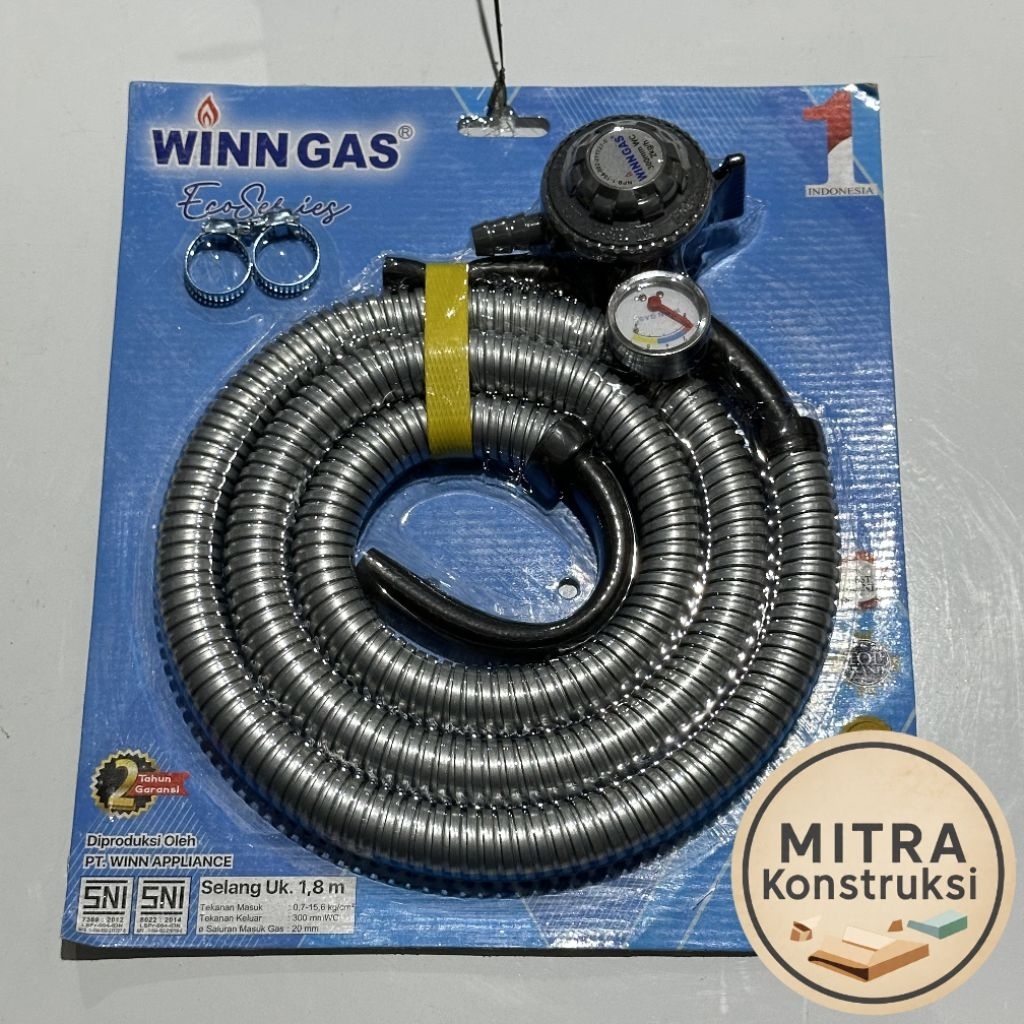 SET Winn Gas Regulator + Selang 1.8 MTR Bagus Berkualitas