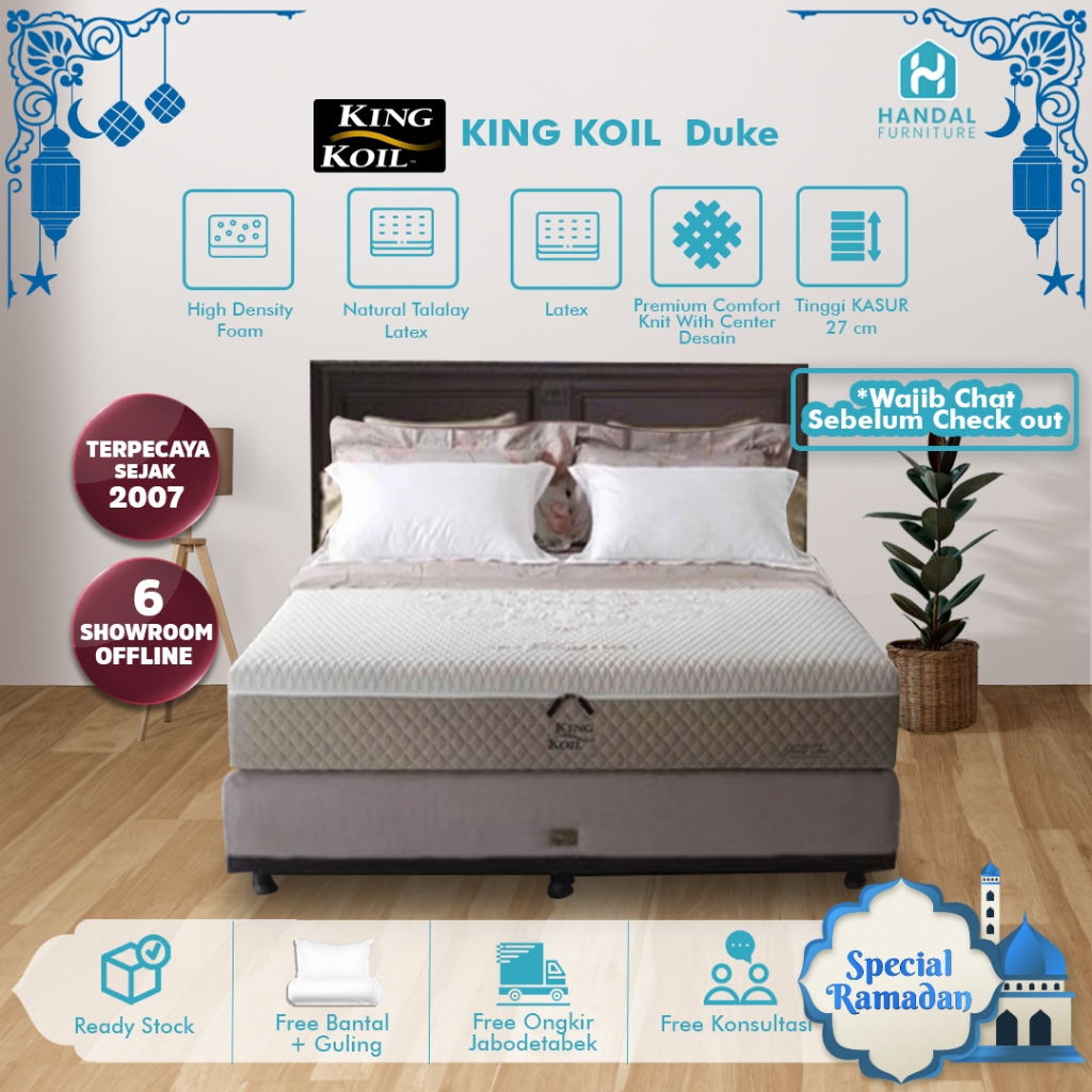Kasur Full Latex King Koil Duke Anti Bakteri Firm Keras Tebal 27cm ORIGINAL Springbed