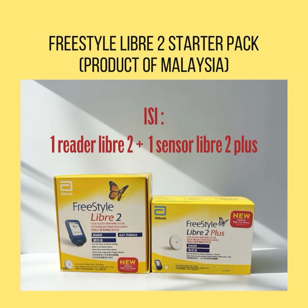 starter pack freestyle libre 2 (1 reader dan 1 sensor) original 100%