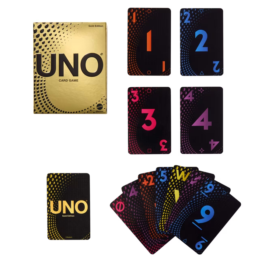 UNO Gold Card Game Family Game