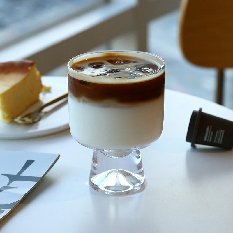Muranee Glass Ice cream Gelas berkaki Gelas Puding Kaca Tebal 200 ML Gelas Kopi Latte dan Dessert