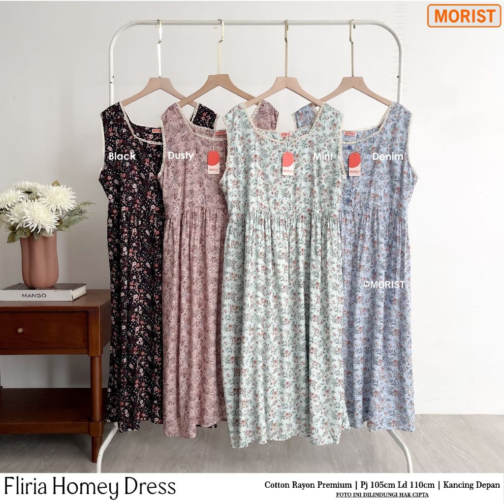 Fliria HomeDress Daster Pendek Premium Catton Rayon Original Ori Morist Berlabel