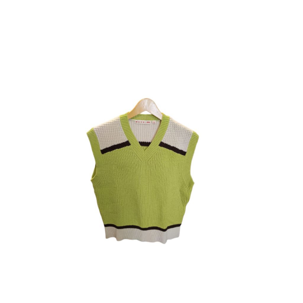 Marni × Uniqlo Green & White Knit Vest