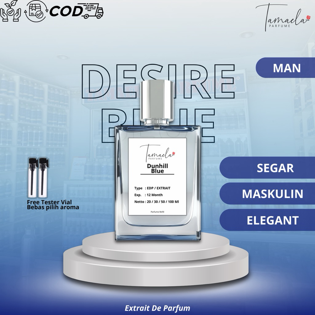 DESIRE BLUE HIGH QUALITY LUZI by TAMAELA PARFUME SEGAR PARFUME MASKULIN PARFUME ELEGANT