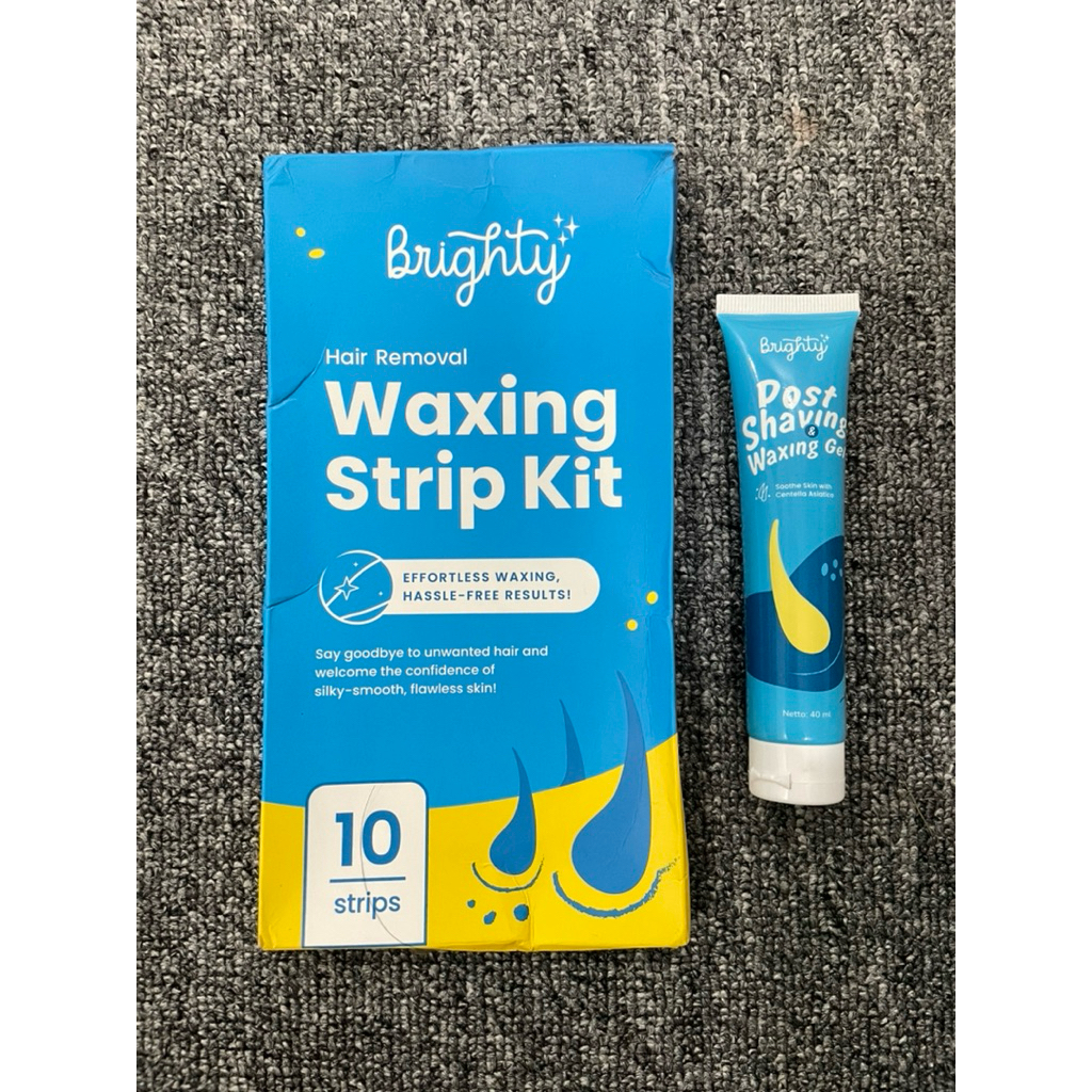 Preloved Brighty Post Shaving Waxing Gel & Waxing Strip Kit - Kulit Halus, Lembut, dan Bebas Bulu
