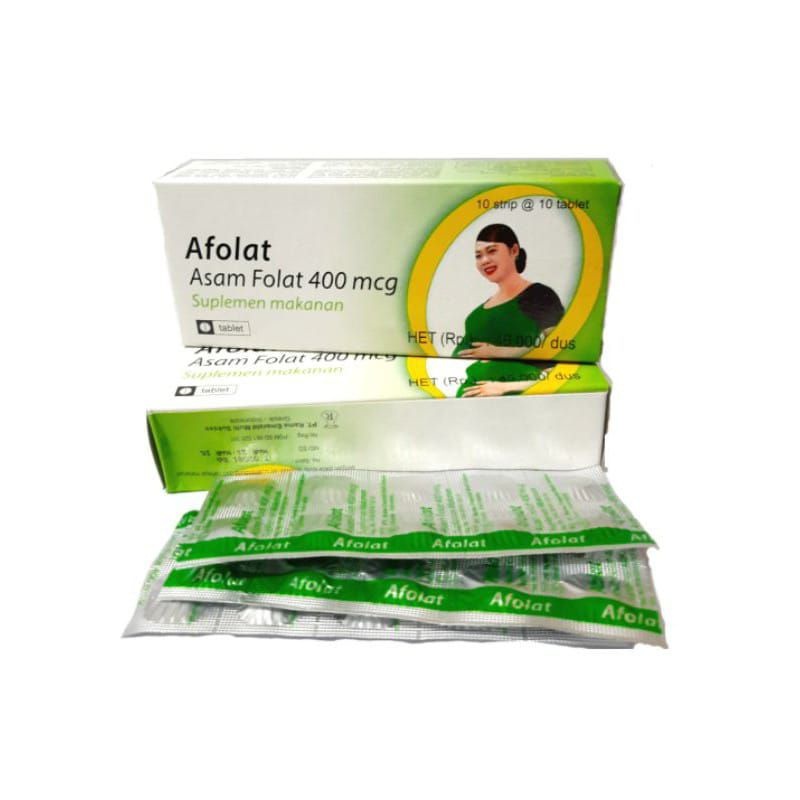 AFOLAT ASAM FOLAT 400MCG - SUPLEMEN IBU HAMIL ISI 100 TABLET PER BOX