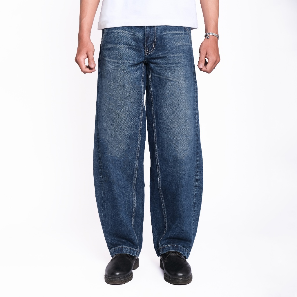 Amigos de Nimes - Amomento Barrel Blue Faded Wash - Celana Jeans Barrel