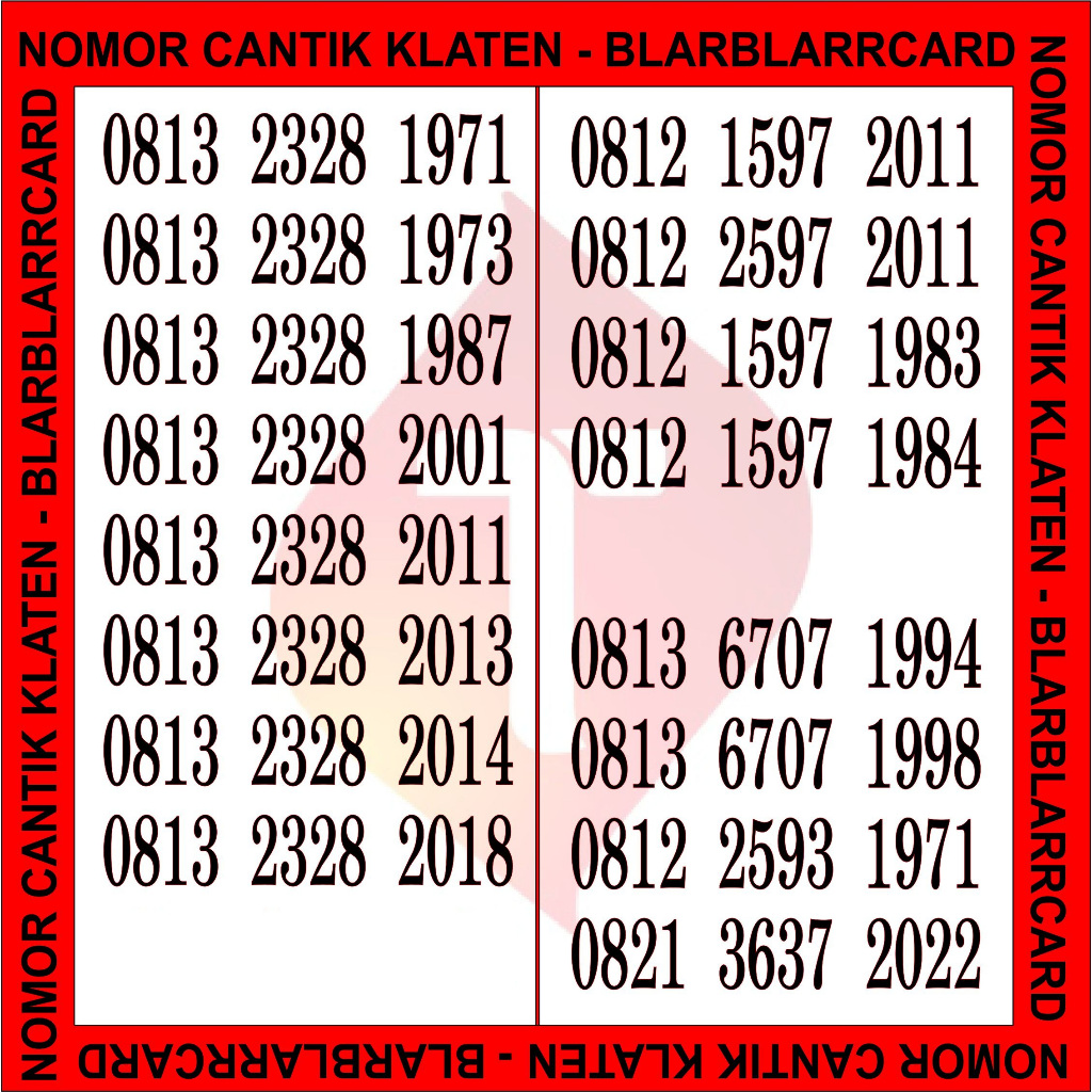 Perdana Nomer Tahun / Nomor Cantik Tahun - Perdana Telkomsel Tahun Lahir - Simpati Tahun Lahir