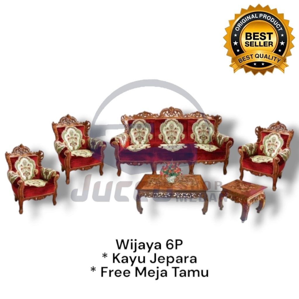 [ Golden Furniture ] Kursi Tamu Jepara Romawi Kobra 3111 - Sofa Tamu Jati Free Meja Tamu Minimalis -