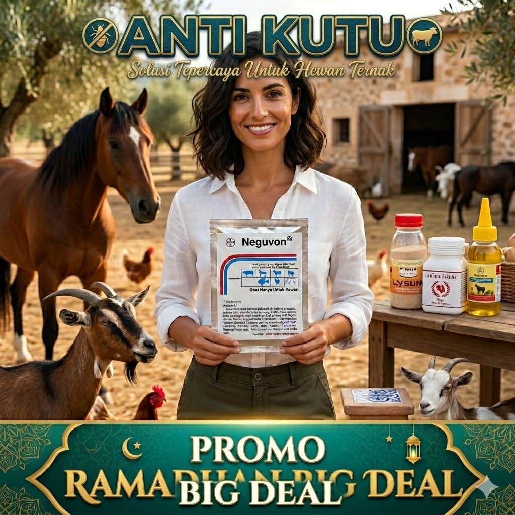 ​OBAT KUTU & JAMUR HEWAN Neguvon 10 Gram - Untuk Sapi, Kambing, Domba, Ayam & Ikan - Ampuh Banget