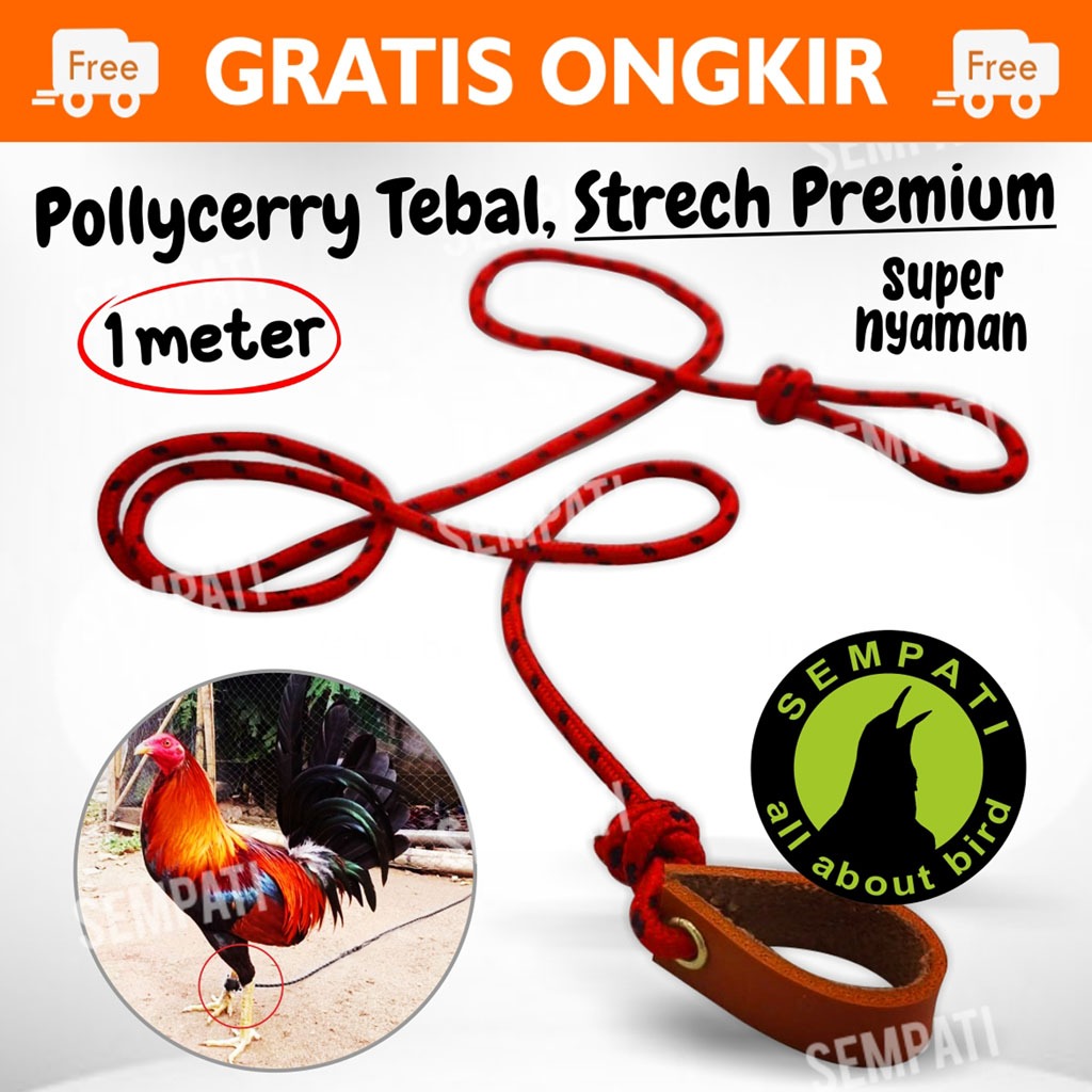 SEMPATI Tali Kaki Ayam Full Perusik Panjang 1 Meter Tali Kaki Ayam Laga Jago Aduan Petarung Jantan B