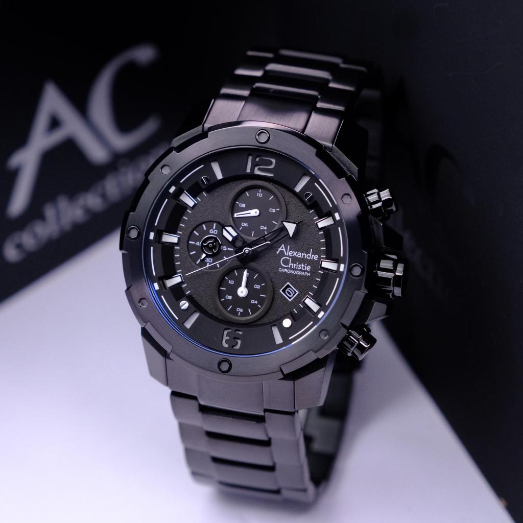 ORIGINAL Jam Tangan Pria Alexandre Christie AC 6410 / AC6410 Garansi 1 Tahun - Rantai & Kulit