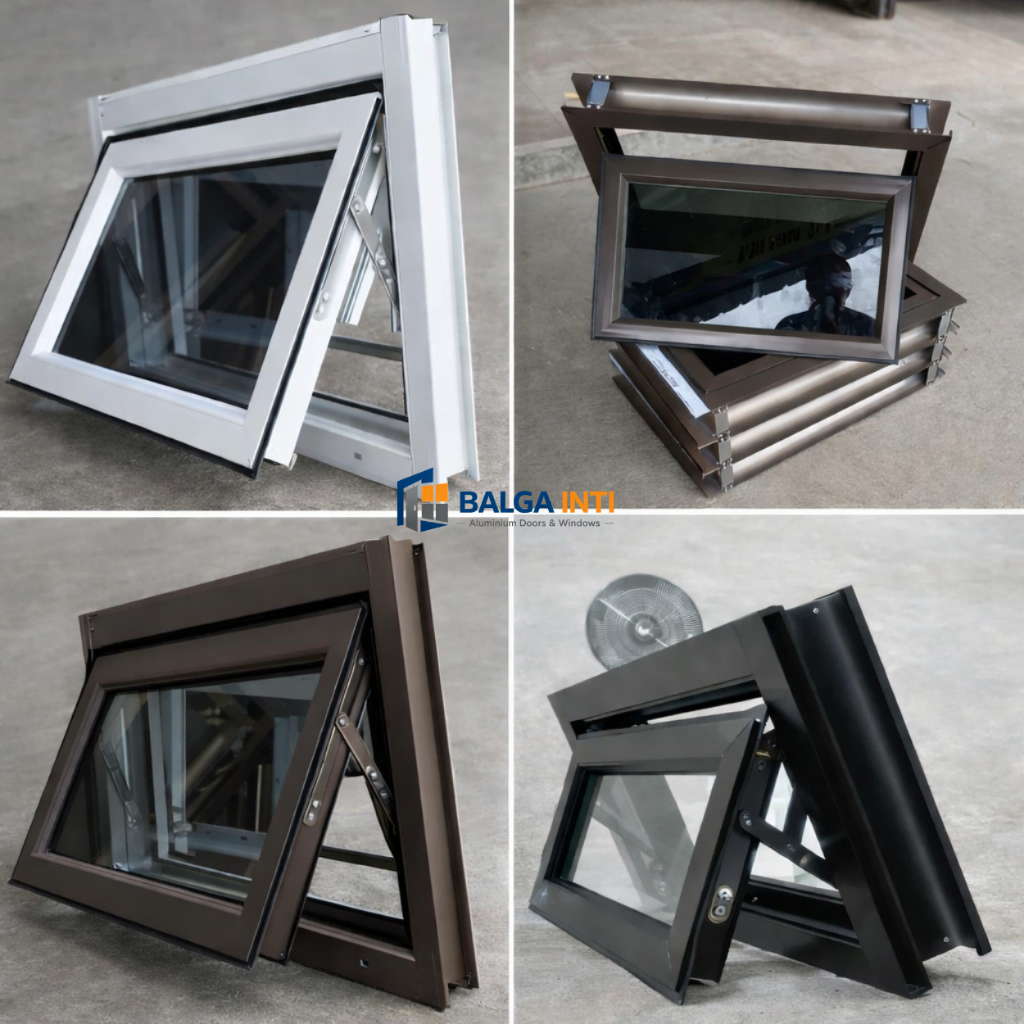 (BALGA INTI) Jendela Aluminium 30x50 3 inch Boven Ventilasi Lubang Angin Kamar Mandi/Kamar Tidur – S