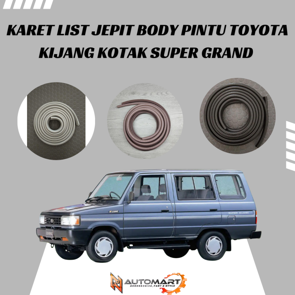 Karet List Jepit Body Pintu Toyota Kijang Kotak Super Grand Set Depan / Belakang – Karet Lis Body Pr