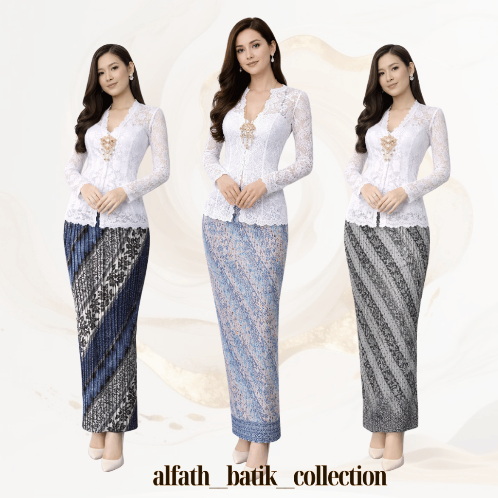 Rok plisket batik kekinian rok kebaya wanita modern model batik terbaru bawahan kebaya wisuda