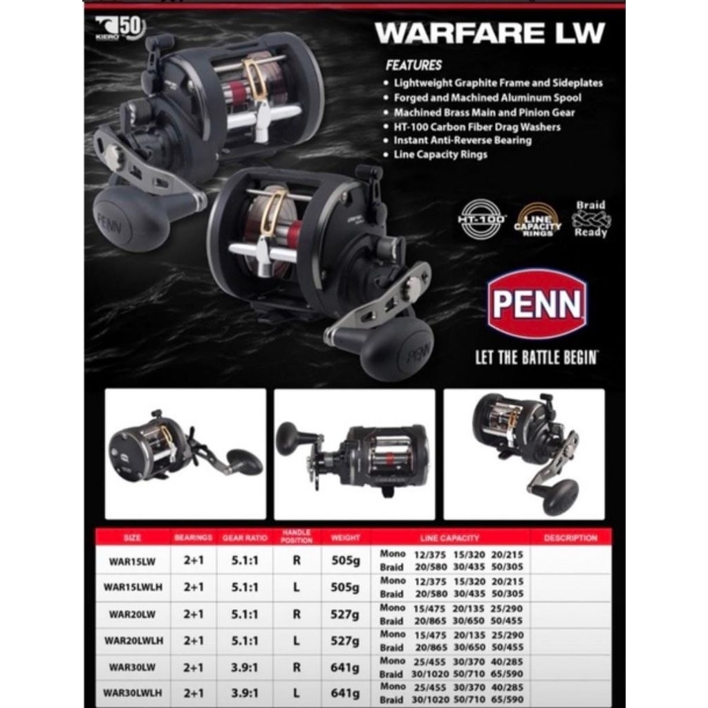 Reel OH PENN WARFARE WAR15LWH - WAR20LWH (Handle kiri)