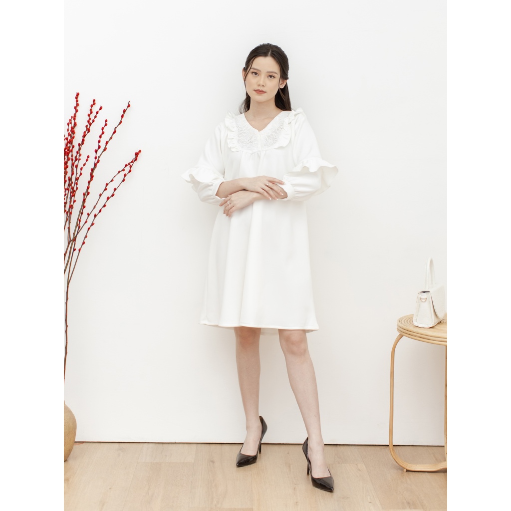 Eclaire - Loryn Scuba Dress Normal Grande | Dress Pesta Import Gaun Wanita Scuba Tebal Jumbo XXL Big