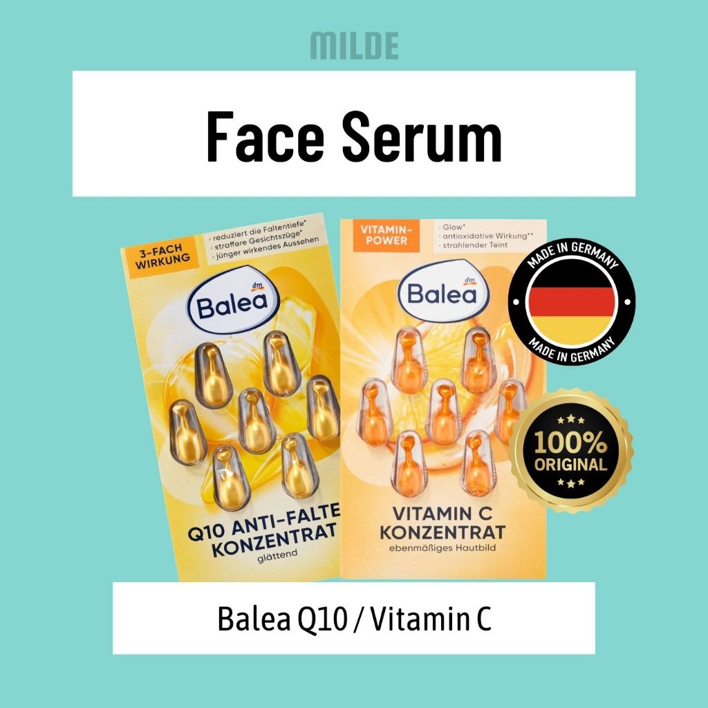 Face Serum Balea Face Care Series - Serum Wajah Kecantikan Q10 Anti-Aging & Vitamin C (Original Germ