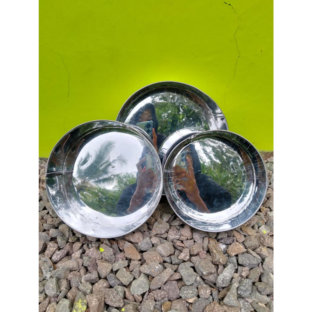 Loyang Bulat Ukuran 18, 20, 22 Cm Stainless Loyang Kue Cetakan Puding Stainless Cetakan Kue