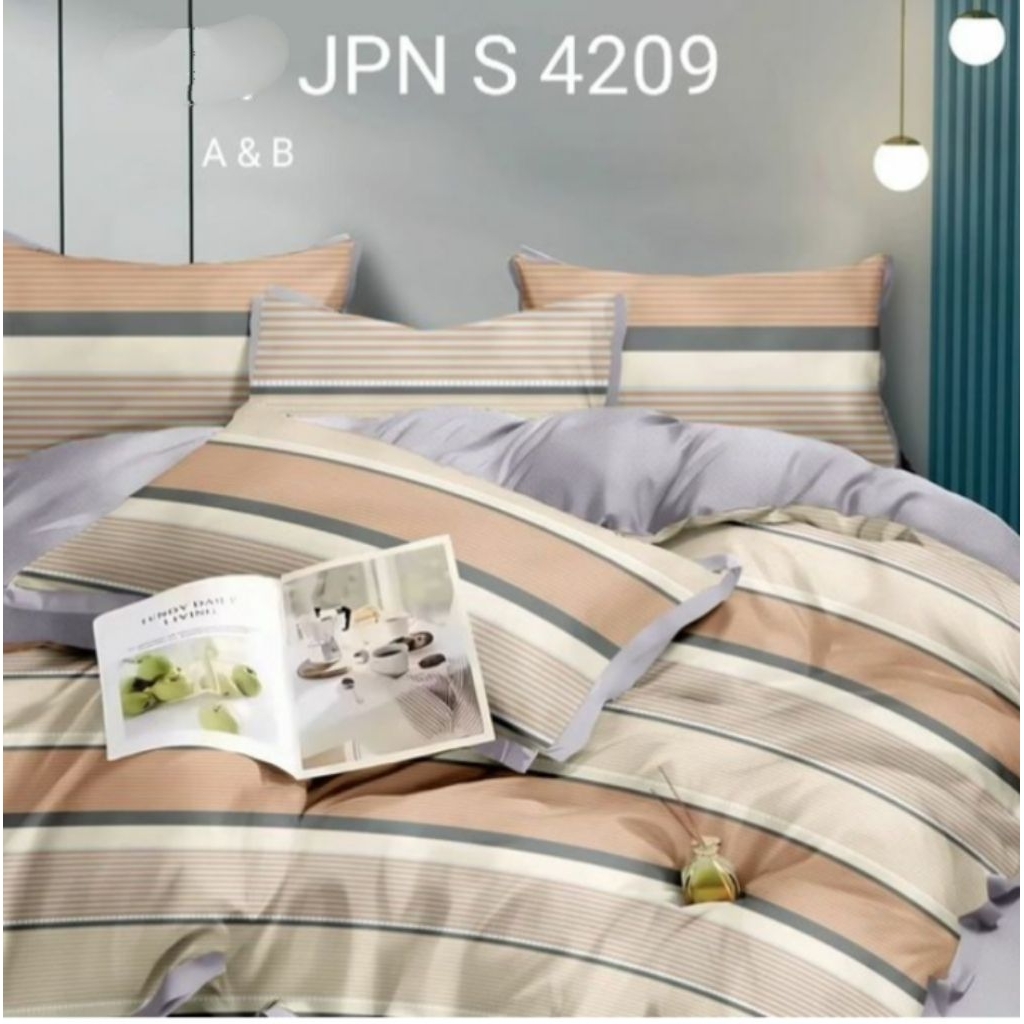 Sprei karet katun jepang Salur-salur Jpns 4209 AB uk100x200x30