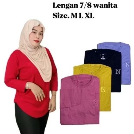 ATASAN WANITA LENGAN 7/8 NEVADA COTTON COMBED 24s