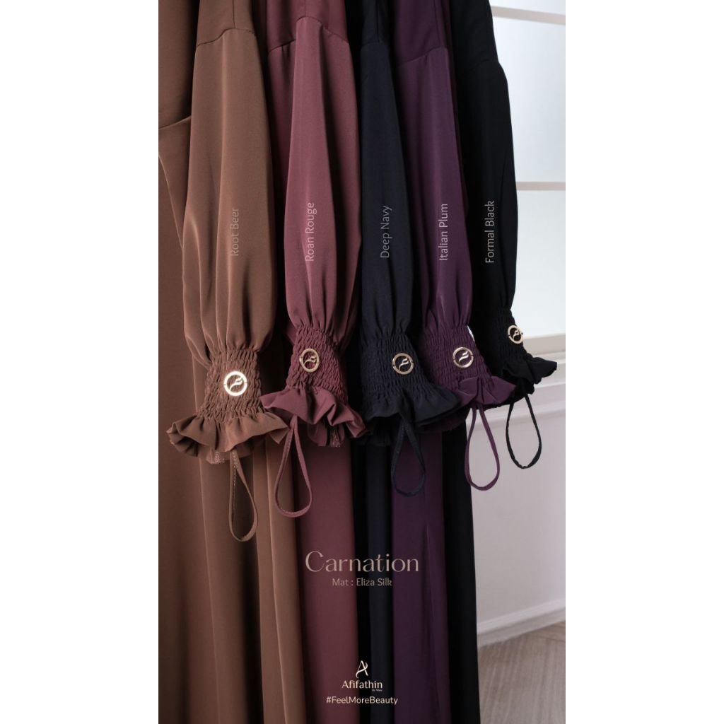 READY STOCK Eid Series 2026 Abaya Set Khimar Non Ped Cadar Bandana Hijab syar'i Umroh Haji Carnation