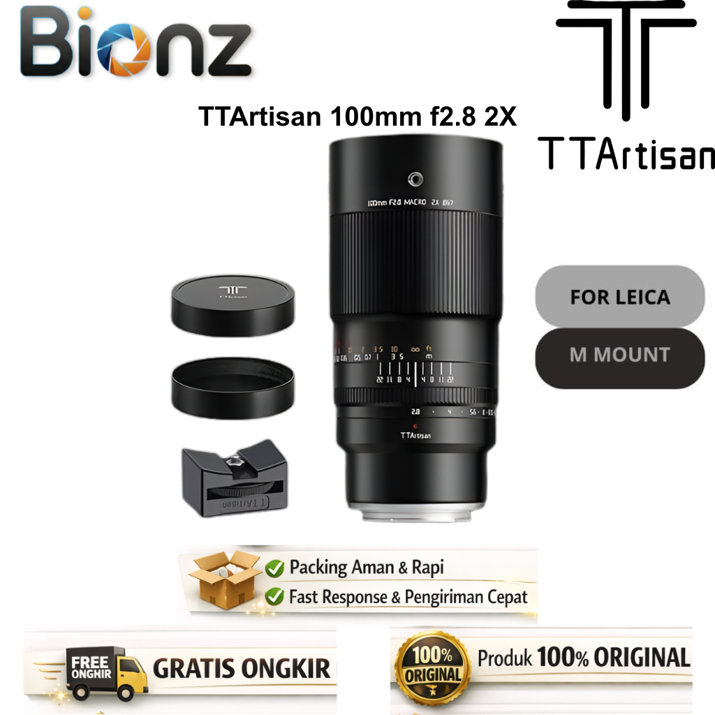 TTArtisan 100mm f2.8 2X Macro Lens CANON / LEICA / SONY / FUJI / NIKON GARANSI RESMI
