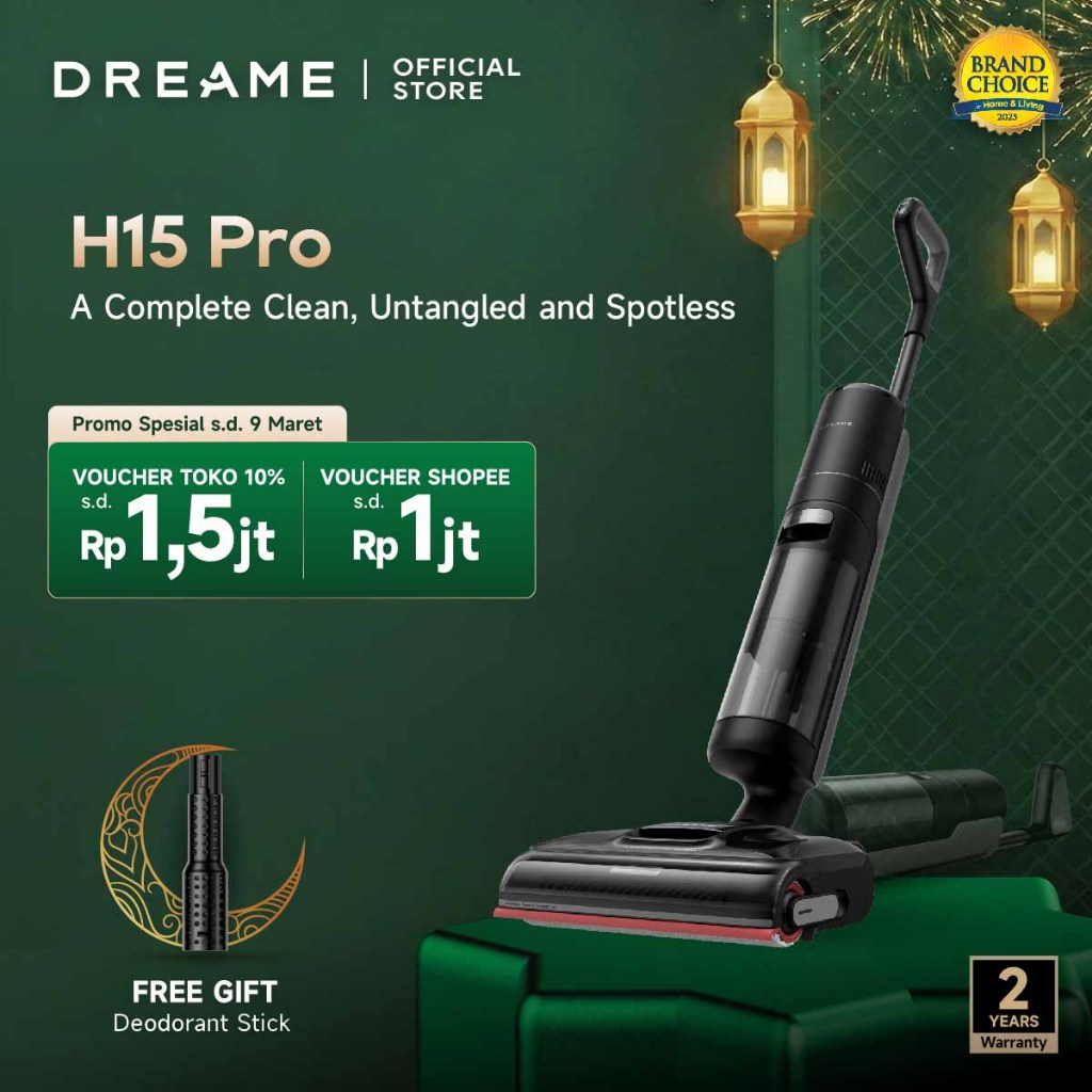 Dreame H15 Pro Wet & Dry Vacuum | 21,000Pa Suction | AI Robotic Arm | 180° Lie-Flat | 100°C Self-Cle