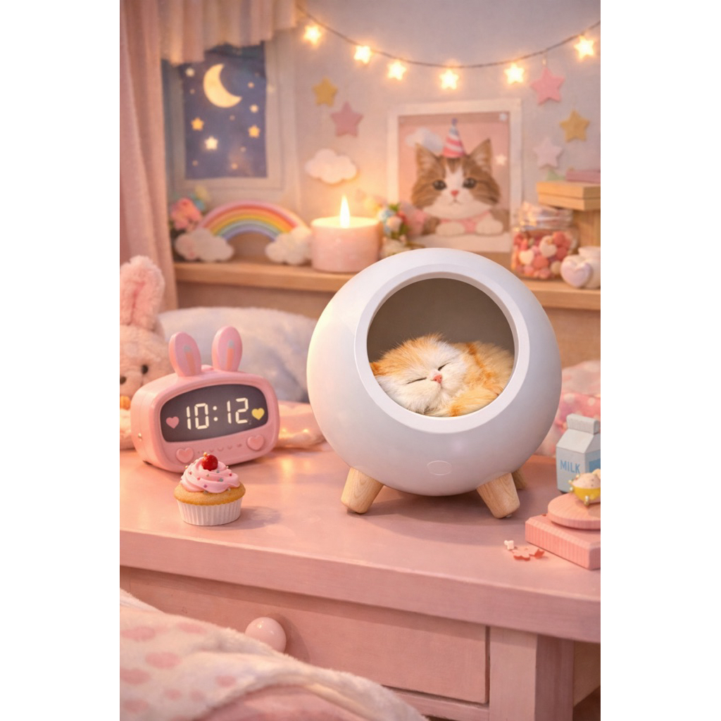 Lampu tidur dekorasi ambient light night light pet kucing lucu / Little Pet House