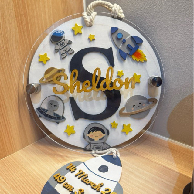 Custom Papan Nama Bayi 3D Acrylic Premium | Personalized Newborn Gift & Nursery Decor | Custom 3D Ac