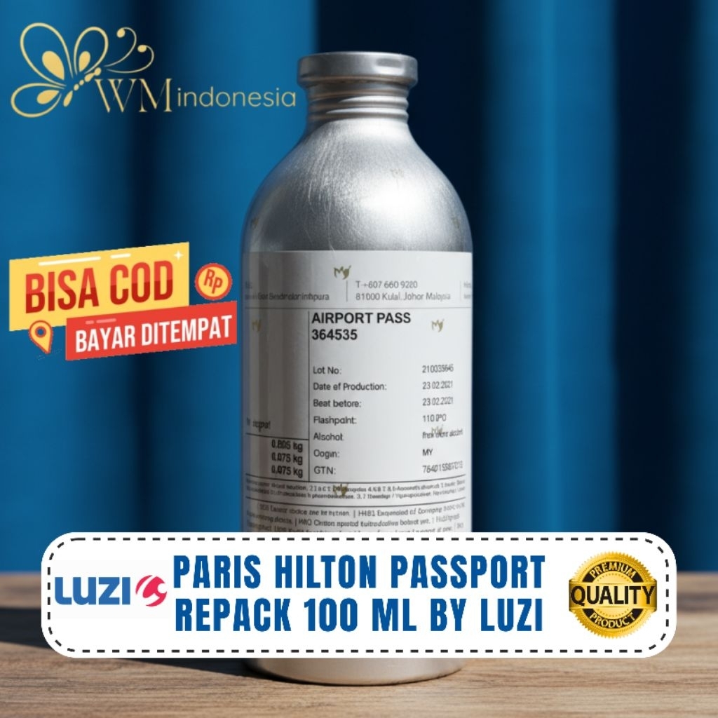 Airport inspired Paris Hilton Pasport by Luzi Parfum Pria Wanita Tahan Lama Pass Repack 100 ml Non A