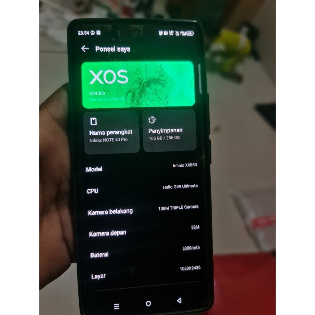 LCD Infinix note 40 pro 4G,Original copotan 1000%