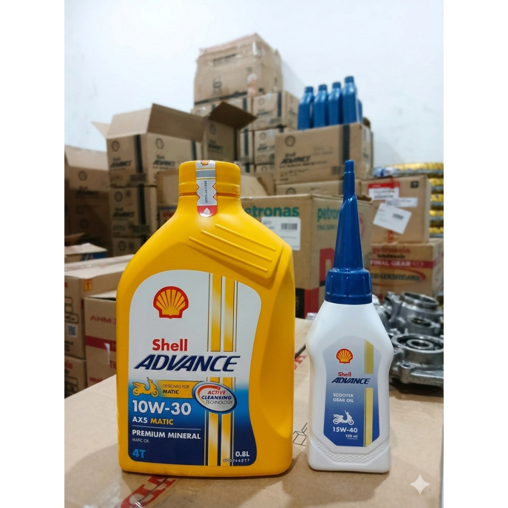 Oli Shell Advance AX5 Matic 10W-30 800ml Orisinil Oli Motor Matic Beat Vario Mio