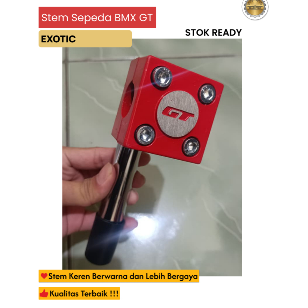 Stem Sepeda BMX EXOTIC 22 GT Pilihan Warna Random - Stem Stang Sepeda Anak & BMX Universal Alloy Chr