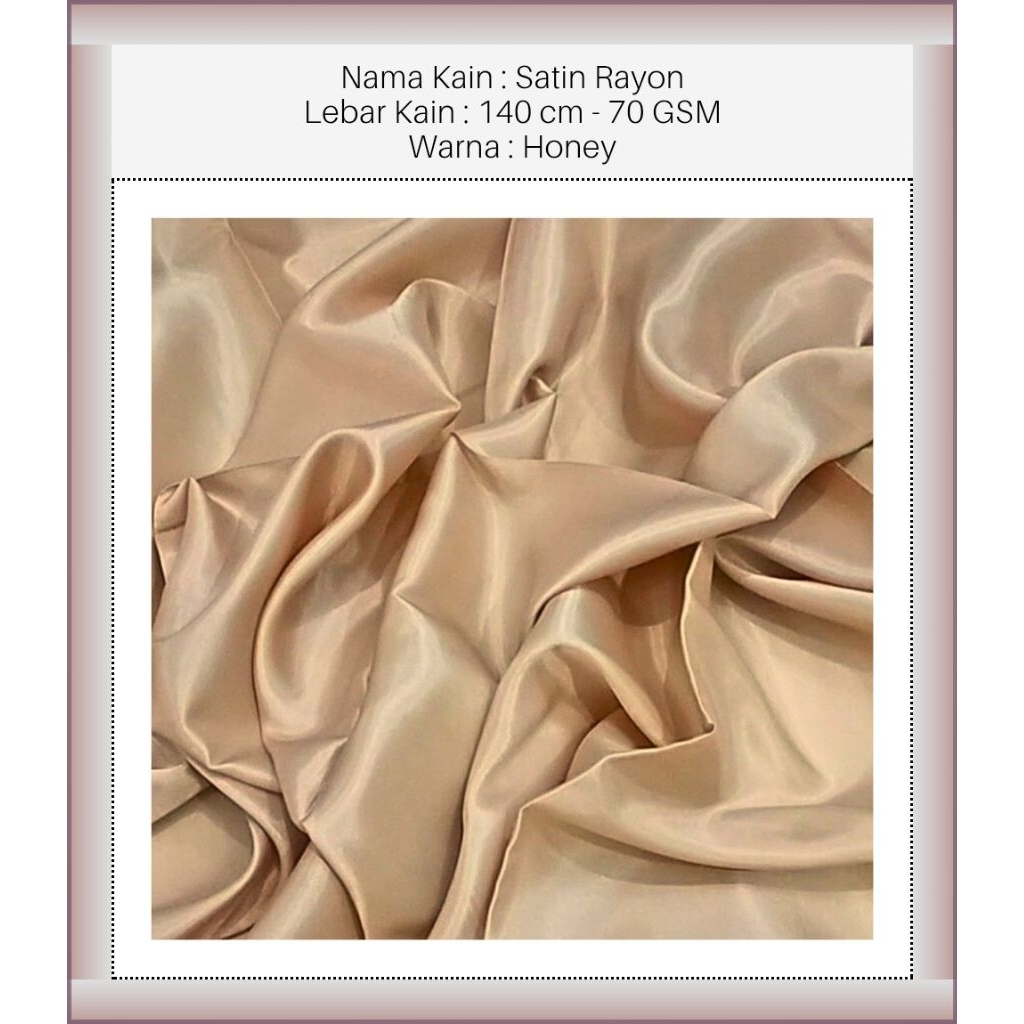 MAURA ATHALYA™ - CRB - Honey - Satin Fabric - Kain Satin - Rayon Fabric - Kain Rayon - Satin Rayon F