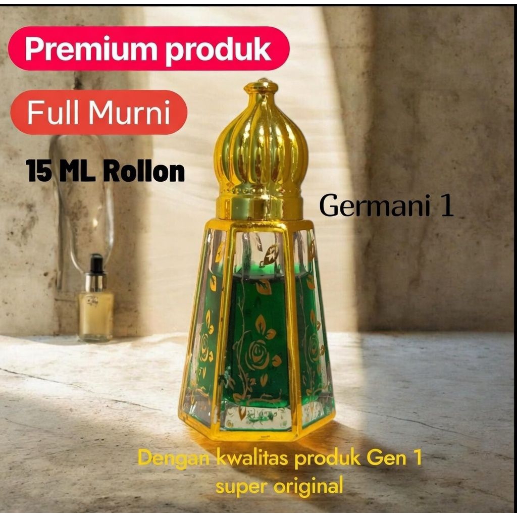 Minyak Wangi Kasturi Hijau Gen 1 Super Asli Original 15 Ml botol rollon