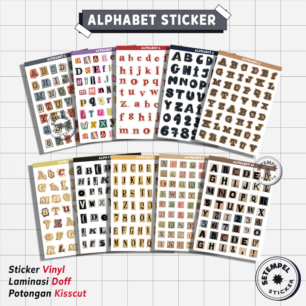 ALPHABET Sticker Pack | stiker alphabet aesthetic